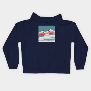 Snow Flamingos Kids Hoodie